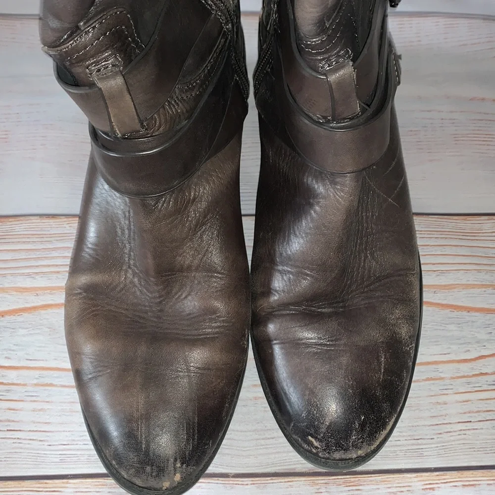 Vince Camuto Dark Grey Zip Up Boots - Picture 3 of 4
